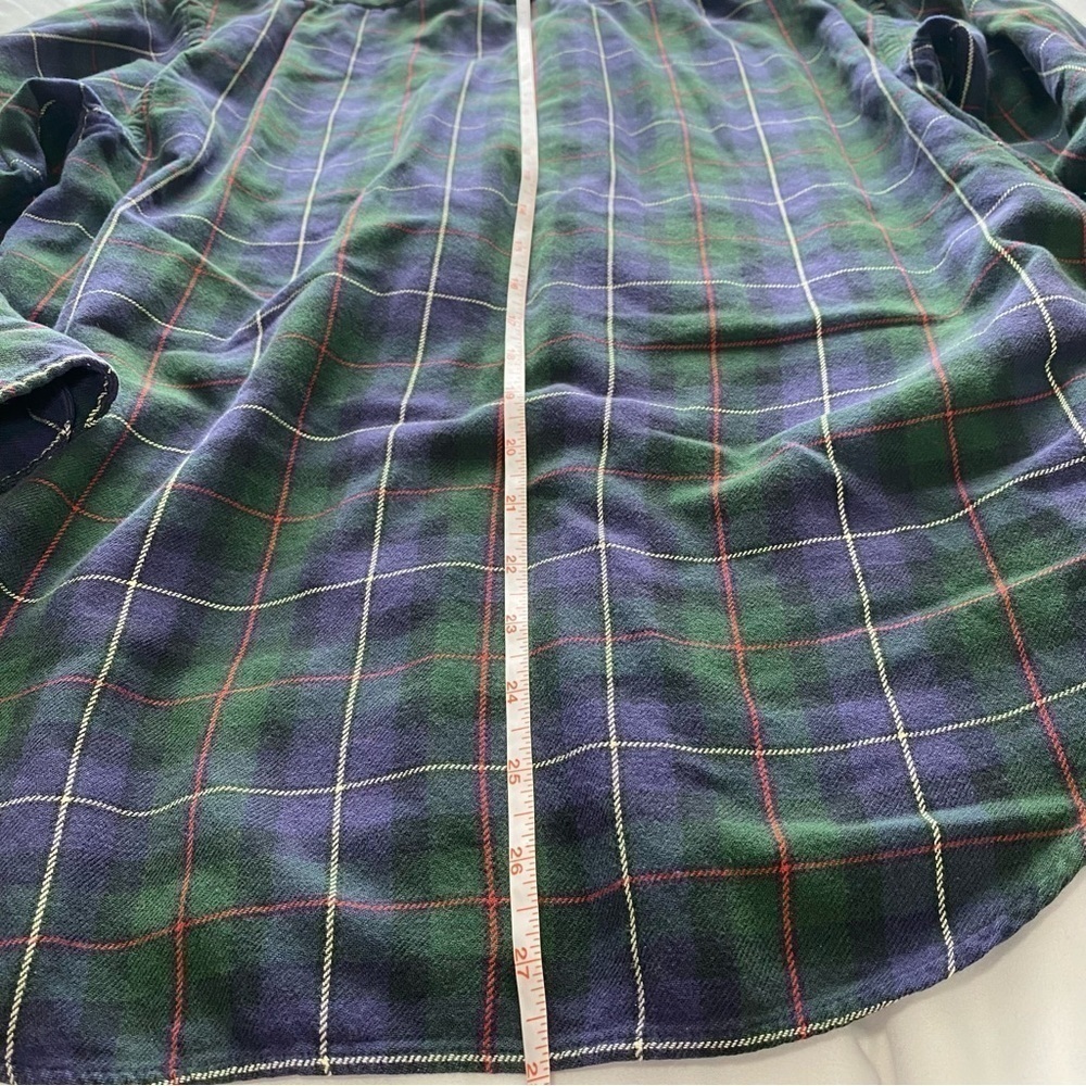 Brooks Brothers flannel button down shirt plaid green purple red size Small - Picture 10 of 12